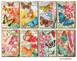 Mini Pad tamaño tarjetas 24 pcs 7x10,8 cm Decorer My butterflies