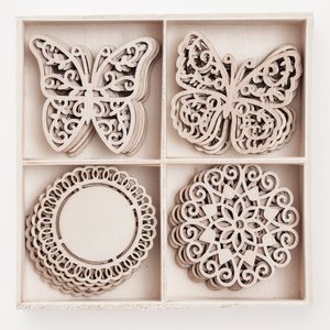 Set de maderitas DP Craft Shapes Decors & Butterflies