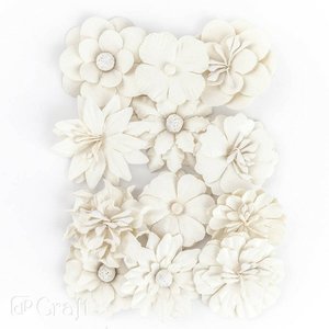 Paper Flowers DP Crafts Assorted White 12 pcs