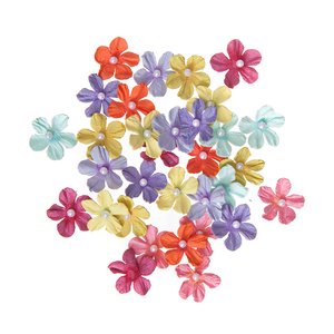 Pearl Paper Flowers DP Crafts Rainbow 32 pcs