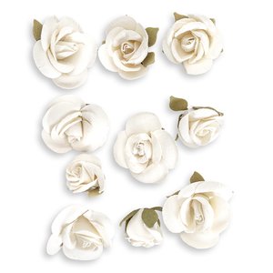 Paper Flowers DP Crafts Ecru Roses 10 pcs