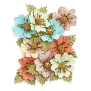 Paper Flowers DP Crafts Autunm Mix 9 pcs