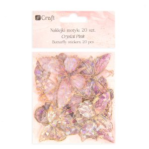 Pegatinas premium de pet transparentes DP Craft Butterfly Cristal Pink 20 pcs