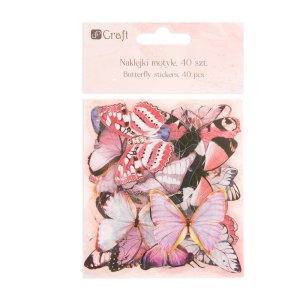 Pegatinas premium de pet transparentes DP Craft Butterfly Multicolor 40 pcs