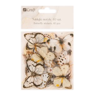 Pegatinas premium de pet transparentes DP Craft Butterfly B&W 40 pcs