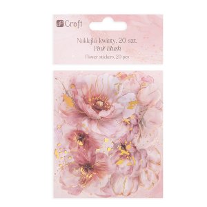 Pegatinas premium de pet transparentes DP Craft Floral Pink Blush 20 pcs