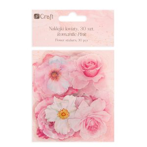 Pegatinas premium de pet transparentes DP Craft Floral Pink 30 pcs