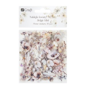 Pegatinas premium de pet transparentes DP Craft Floral Beige Mist 30 pcs