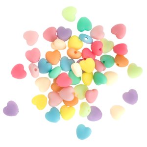 Acrilic Beads Set Macaron Hearts 50 pcs