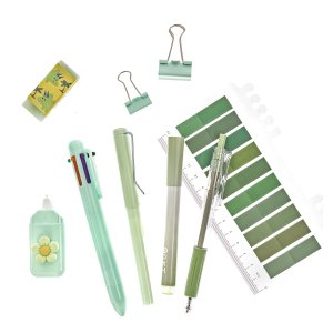 Set de papelería Pastel Green School & Office 9 pcs