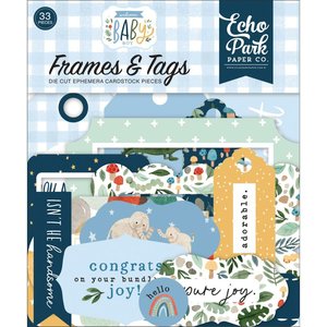 Die Cuts Echo Park Welcome Baby Boy Frames & Tags
