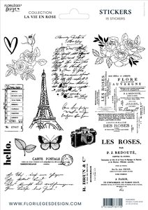 Pegatinas transparentes B&W Florileges La Vie en Rose