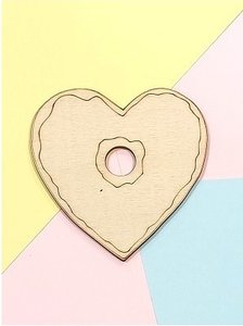Silueta de madera 10 cm Fridita In Love corazón donut