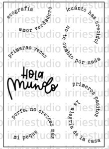 Sello Hola Mundo Pequeño Tipi de Iriri Estudio