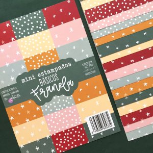 Pad 6x8" Mini estampados Básicos col. Franela de Iriri Studio 18 papeles
