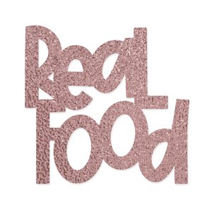 Título de metacrilato Scrap your life Real Food espejo oro rosado