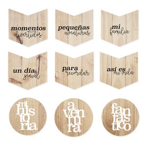 Set de maderas impresas Así es mi vida