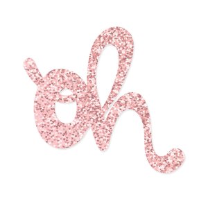 Título de metacrilato OH glitter rosa