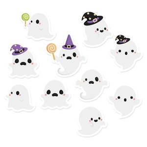 Set de mini metacrilatos autoadhesivos Fantasmitas Halloween