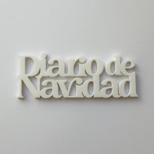 Título de metacrilato Diario de Navidad Versión 1 Color Blanco