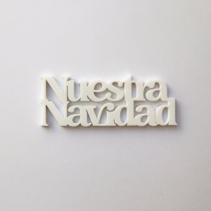 Título de metacrilato Nuestra Navidad Color Blanco