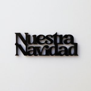 Título de metacrilato Nuestra Navidad Color Negro
