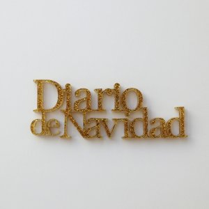 Título de metacrilato Diario de Navidad Versión 2 Color Dorado glitter