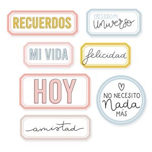 Set Metacrilatos autoadhesivos My Story Labels con frases
