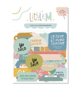 Die cuts palabras con foil Little M de Lora Bailora