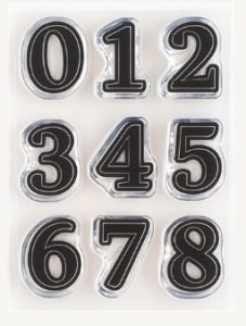 Sellos fotopolímero Números Bold Line Memory Lane de Lora Bailora