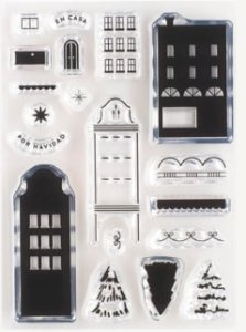 Sellos fotopolímero En casa por Navidad Memory Lane de Lora Bailora