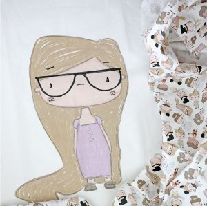 Panel de tela 40x40 cm estampado Rapunzel Fantasía de Alúa Cid