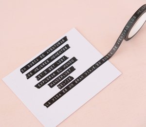 Washi Tape palabras negras Aventura de Mintopía