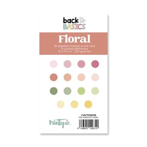 Pad papeles 15 x 7,5 cm Floral Back To Basics de Mintopía
