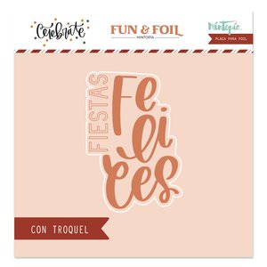 Placa y troquel Hot Foil&Fun Felices fiestas CELEBRATE de Mintopía