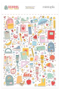 Pegatinas puffy ilustraciones School Days de Mintopía