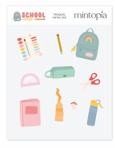 Troquel Ilustraciones School Days de Mintopía