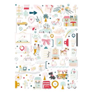 Pegatinas Puffy Ilustraciones My day en la city de Mintopía
