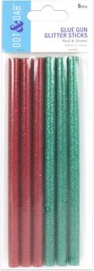 Dot & Dab barras para pistola de pegamento 10 mm Glitter Red & Green