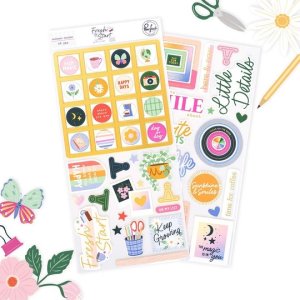Pegatinas de chipboard Fresh Start de Pinkfresh