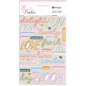 Pegatinas puffy frases Frolic de Rosie's Studio