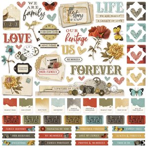 Pegatinas 12x12" Simple Stories SV Ancestry
