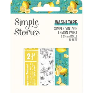 Washi Tape Simple Vintage Lemon Twist