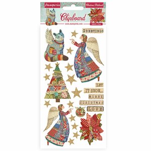 Chipboard 6x12" Stampería Christmas Patchwork