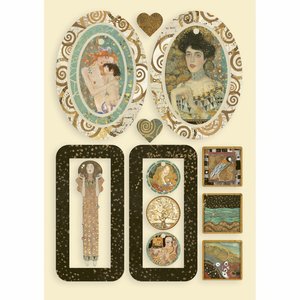 Maderitas coloreadas Stampería Klimt Collection Bag Handles and Hearts