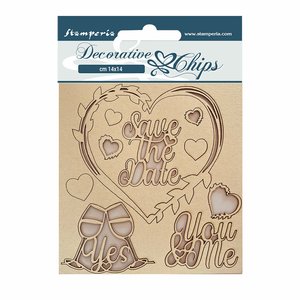 Stampería Decorative Chips You and Me Save the Date