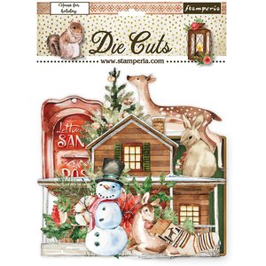 Die cuts de chipboard Stampería Romantic Home for the holidays