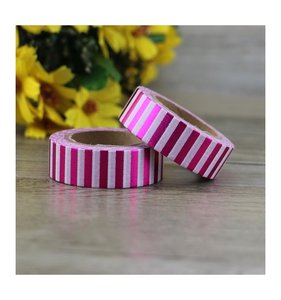 Washi Tape Pink Foil Stripes