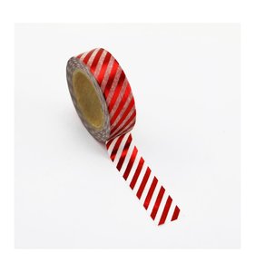 Washi Tape Red Foil Stripes