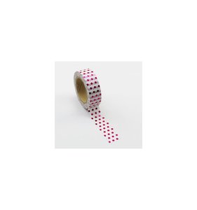 Washi Tape Pink Foil Dots on White